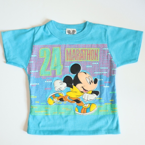 Vintage Disney Mickey 24 MARATHON Tee / 3-4Y - Picture 1 of 7